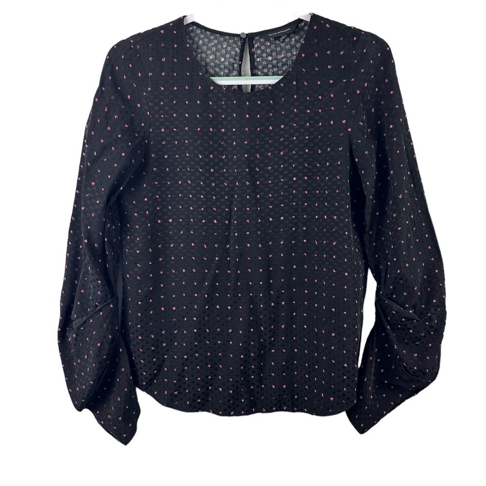 Club Monaco Ruched Dot Blouse